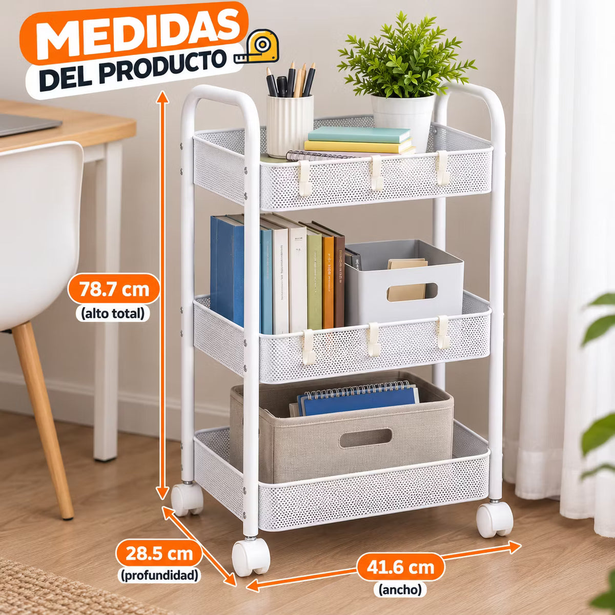 Organizador Multifuncional de 3 Niveles con Ruedas | Más Orden y Espacio