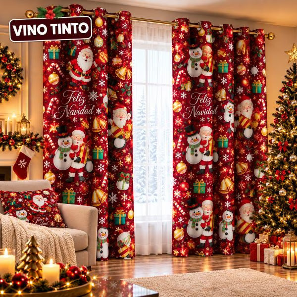 🎄 Cortinas Navideñas Decorativas para el Hogar