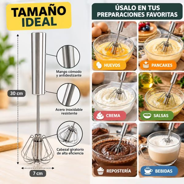 Batidor de huevos de acero inoxidable