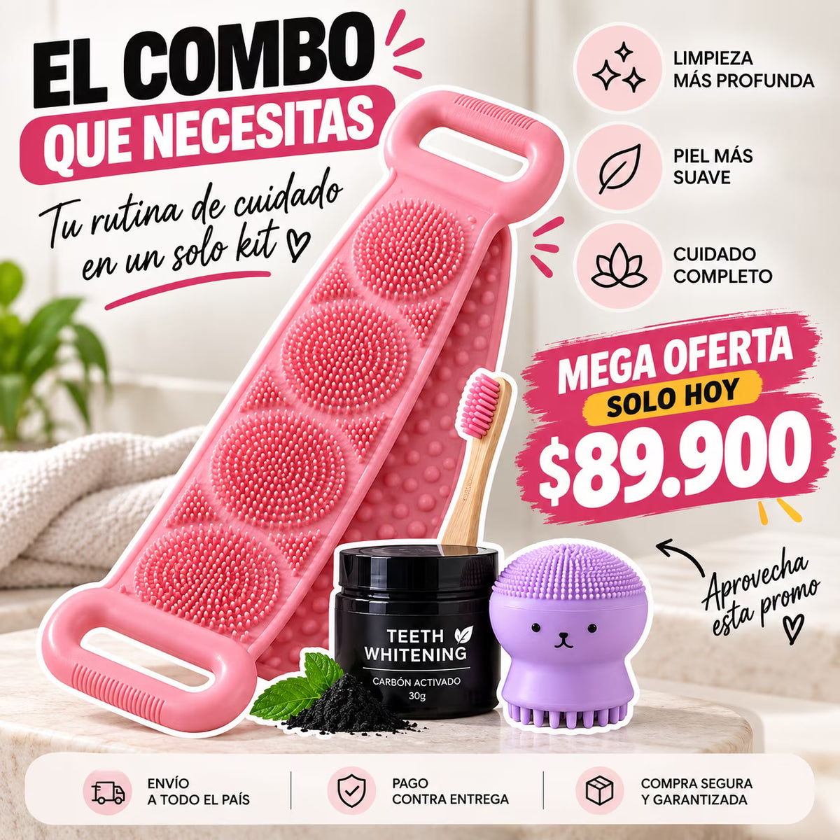 Combo Limpieza Profunda 4 en 1 – Espalda, Cuerpo y Rostro