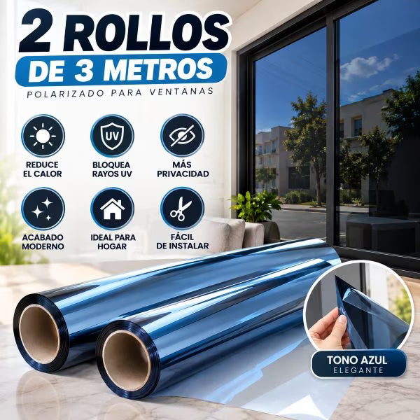 6MTS Papel Polarizado Reflectivo Ventanas - Reduce el calor ✨-Anti espia