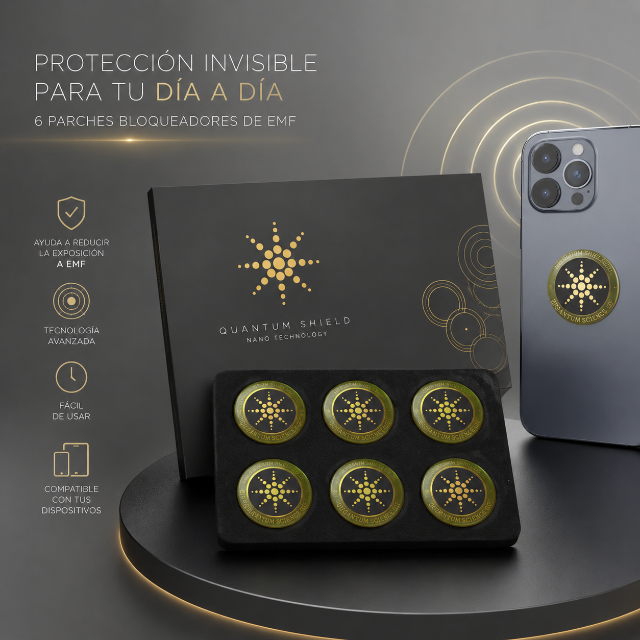 RadiStop® Adhesivo neutralizador de EMF con certificacion