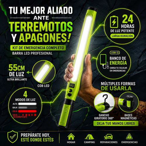 Barra magnetica de emergencia para Terremotos - 💡 Se pega sola USB
