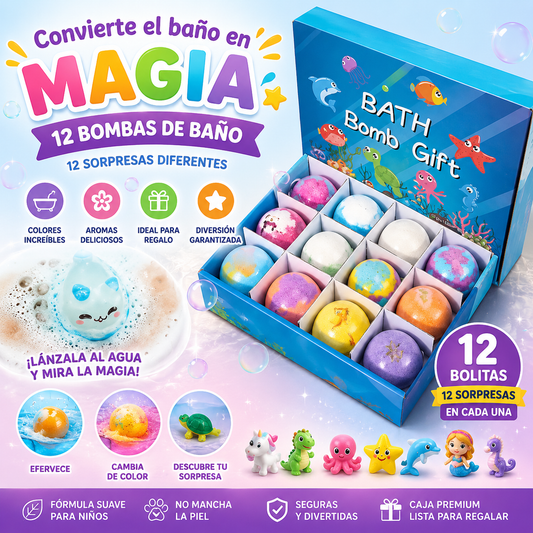 12 unid Bombas de Baño para Niños Juguetes de Animales Marinos sorpresa