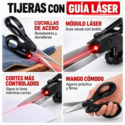 Tijeras con Guía Láser para Cortes Rectos y Precisos ✂️
