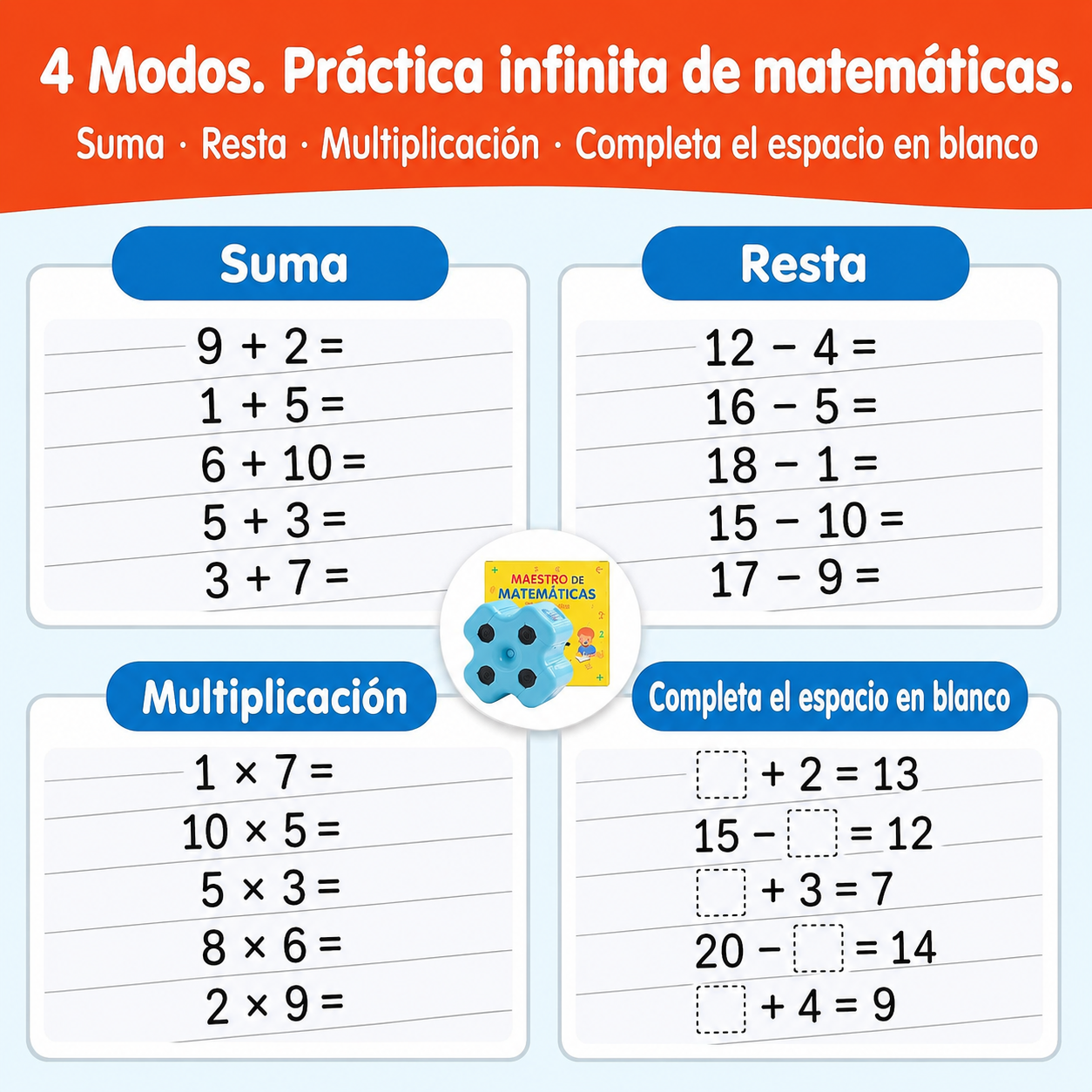 Edumatik™ Tutor matemático 4 en 1 para pequeños genios