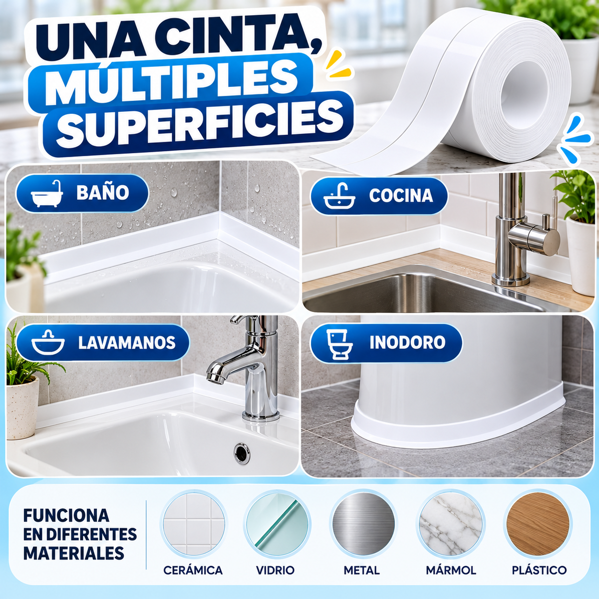 Cinta Impermeable para Sellar Juntas y Esquinas-10MTS