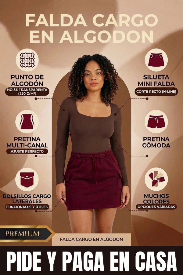 PROMOS X PACKS! FALDA CARGO ALGODON☁️