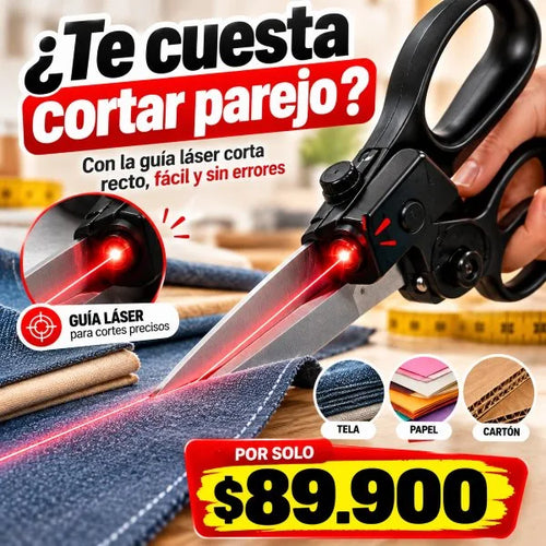Tijeras con Guía Láser para Cortes Rectos y Precisos ✂️