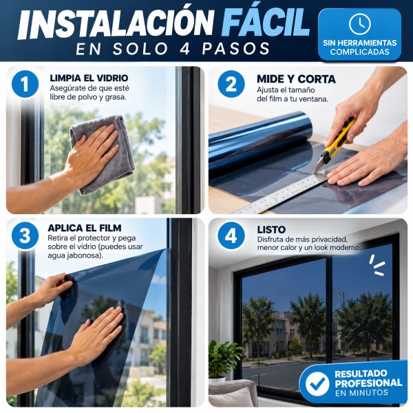 6MTS Papel Polarizado Reflectivo Ventanas - Reduce el calor  ✨-Anti espia