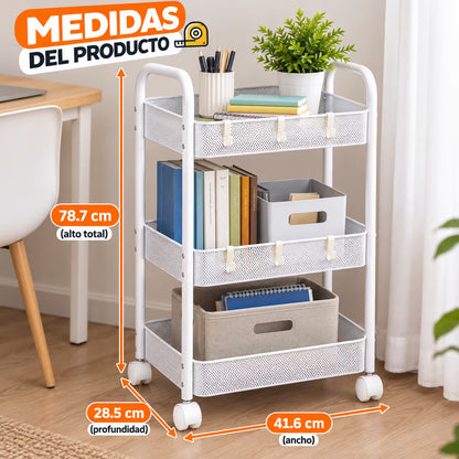 Organizador Multifuncional de 3 Niveles con Ruedas | Más Orden y Espacio