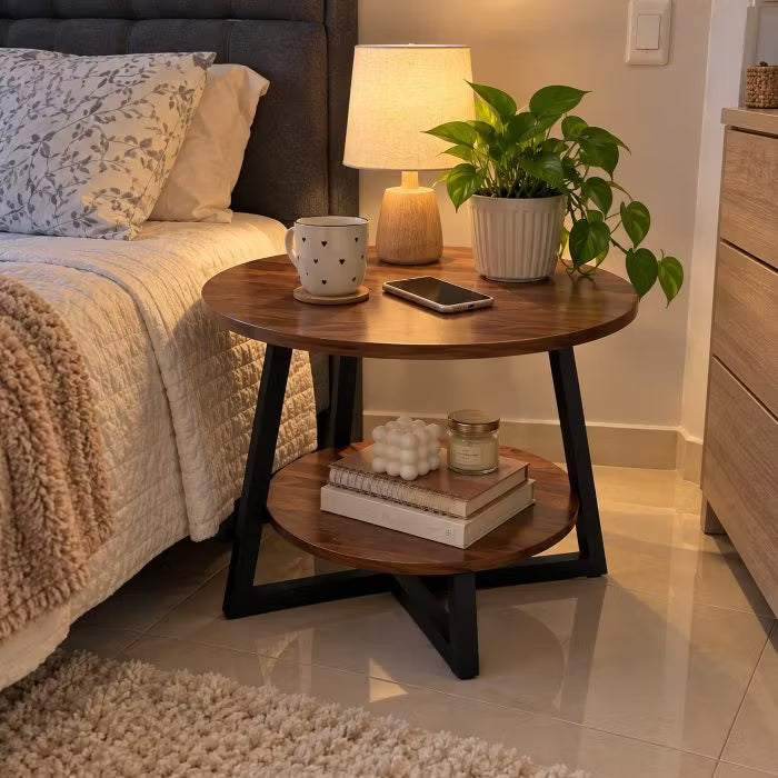 Mesa Auxiliar Moderna de 2 Niveles – Diseño Elegante para tu Hogar