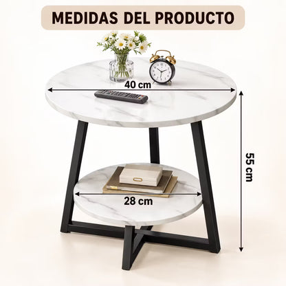 Mesa Auxiliar Moderna de 2 Niveles – Diseño Elegante para tu Hogar
