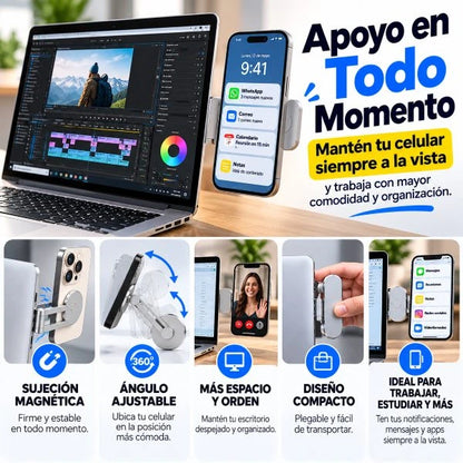 Soporte Magnético para Celular en Portátil – Holder Plegable
