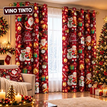 🎄 Cortinas Navideñas Decorativas para el Hogar