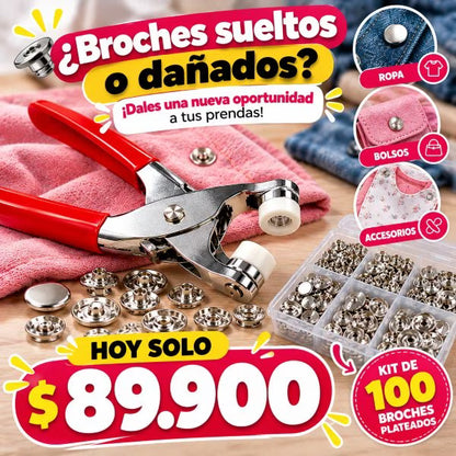 🧵 Alicate Remachador de Botones + 50 Botones – Coloca Broches Fácil y Rápido
