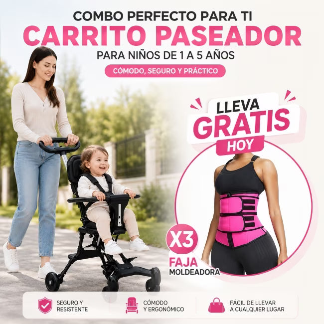 Carrito paseador plegable 3 en 1