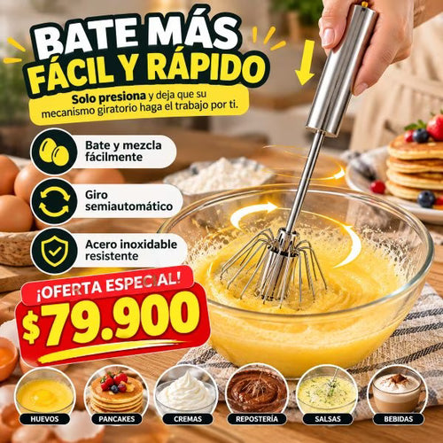 Batidor de huevos de acero inoxidable