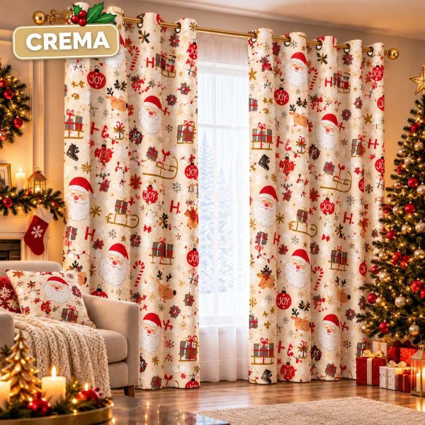 🎄 Cortinas Navideñas Decorativas para el Hogar