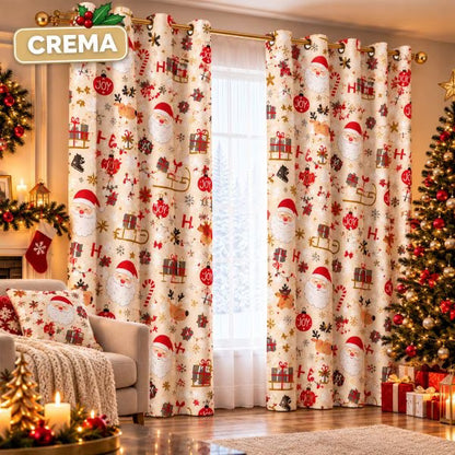 🎄 Cortinas Navideñas Decorativas para el Hogar