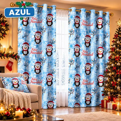 🎄 Cortinas Navideñas Decorativas para el Hogar