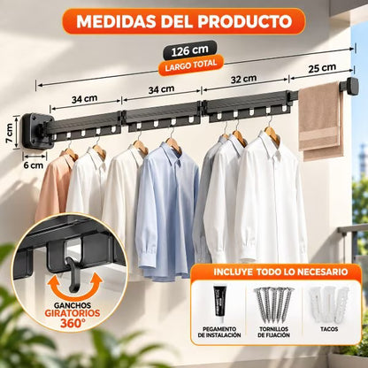 Tendedero De Ropa Extensible De 3 Tramos