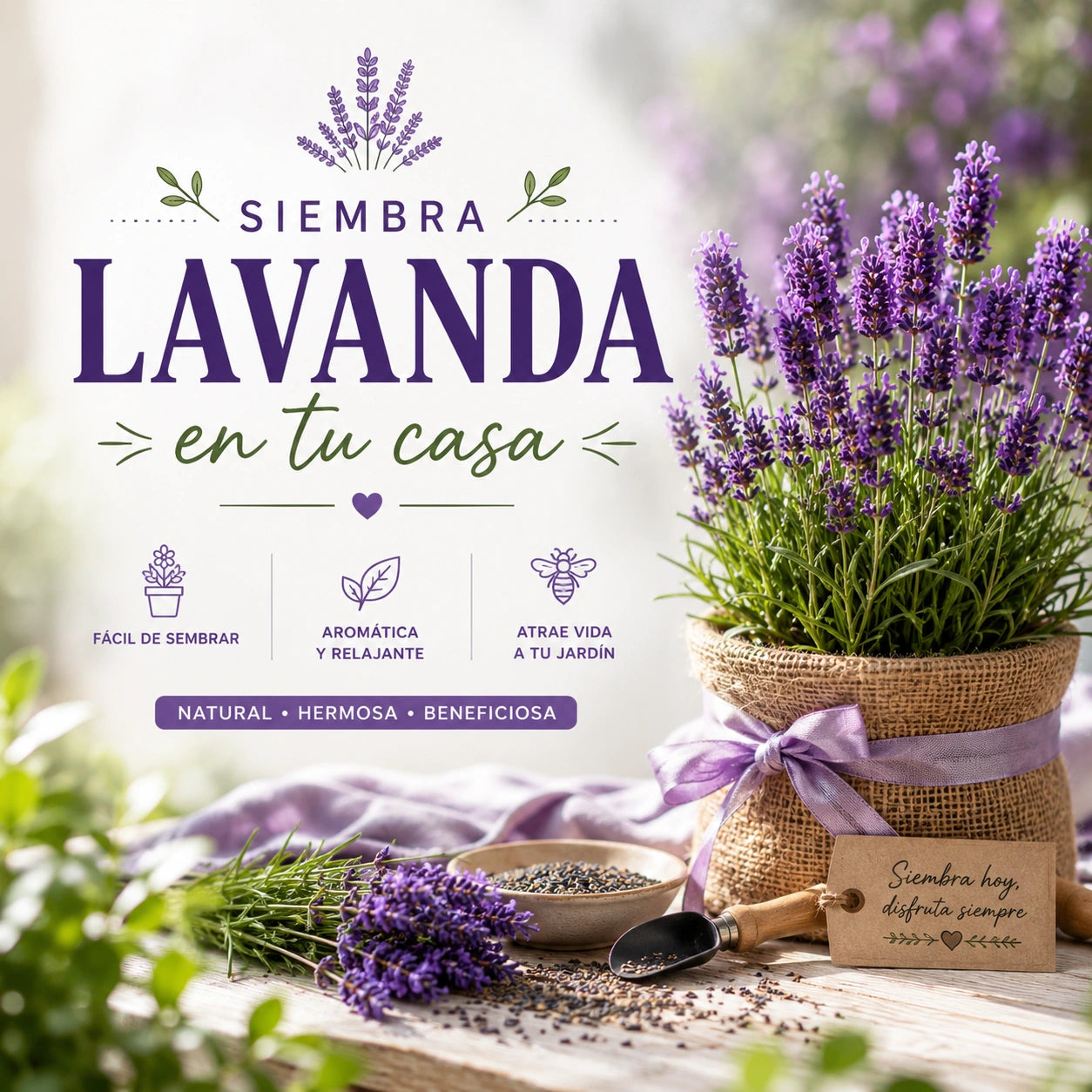 100 Semillas de lavanda para plantar en casa+ Ebook y garantia de germinación