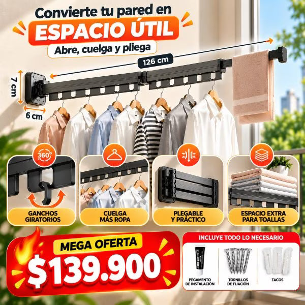 Tendedero De Ropa Extensible De 3 Tramos