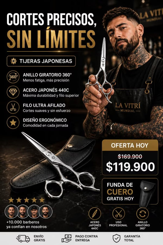 Tijeras filo japones con anillo giratorio 360°