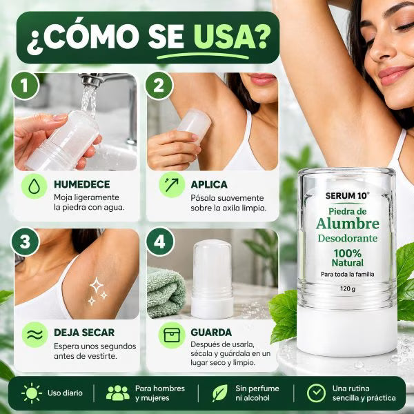 Piedra de Alumbre SERUM 10 – Control del Mal Olor