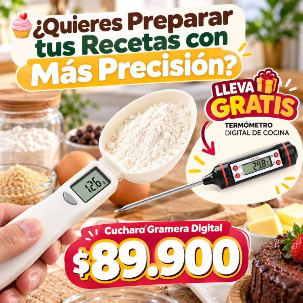 Cuchara Gramera Digital Medidora + GRATIS Termómetro