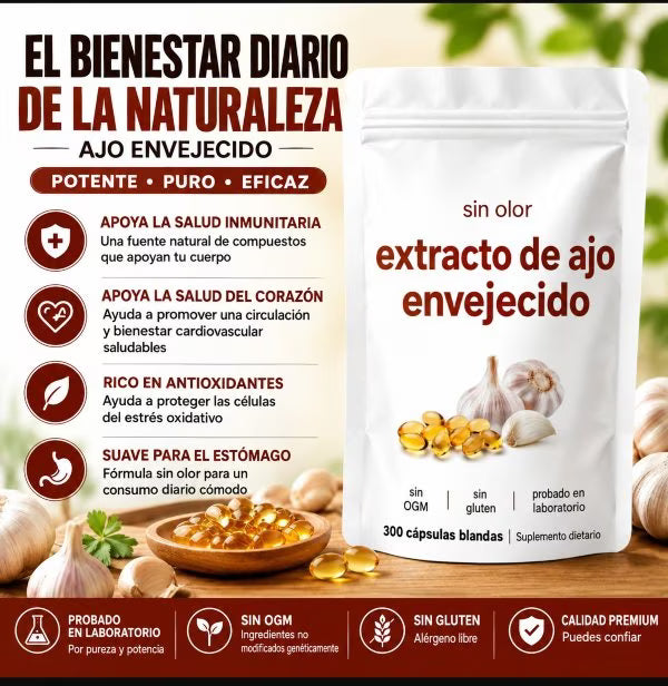 Extracto de Ajo Añejado Sin Olor