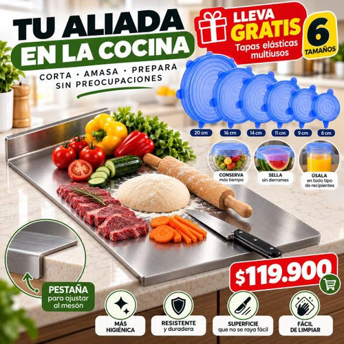 Tabla en Acero Inoxidable | Más Higiénica, Resistente y Fácil de Limpiar