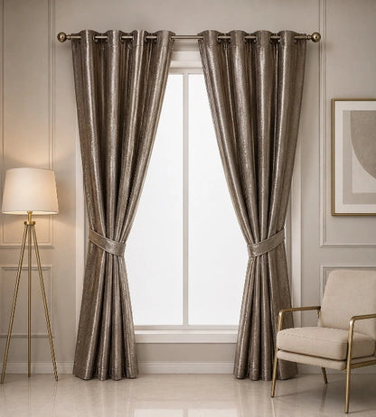 2 Cortinas Blackout Tela Satinada, Protector UV™ Protegen Tu Hogar Del Sol Y El Calor