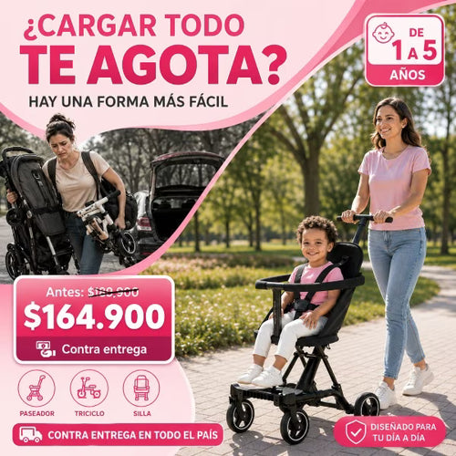 Carrito paseador plegable 3 en 1