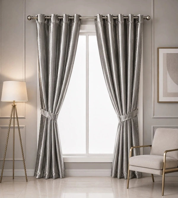 2 Cortinas Blackout Tela Satinada, Protector UV™ Protegen Tu Hogar Del Sol Y El Calor
