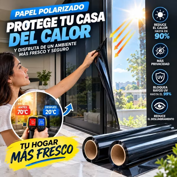 6MTS Papel Polarizado Reflectivo Ventanas - Reduce el calor  ✨-Anti espia
