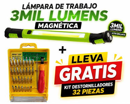 Barra LED 3000 lúmenes magnética para mecánicos