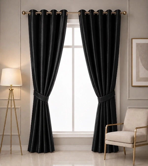 2 Cortinas Blackout Tela Satinada, Protector UV™ Protegen Tu Hogar Del Sol Y El Calor