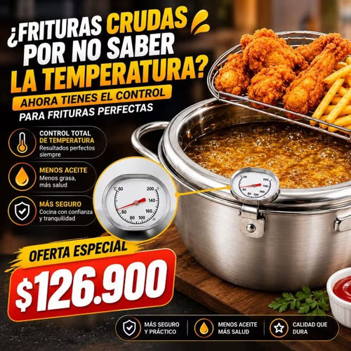 OLLA FREIDORA JAPONESA-CON TERMOMETRO Y ESCURRIDOR