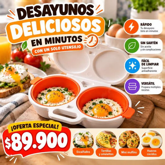 Cocedor de Huevos para Microondas 🍳 – 2 Huevos en Minutos