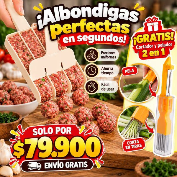 Molde para Albóndigas 3 en 1 – Preparación Fácil y Rápida