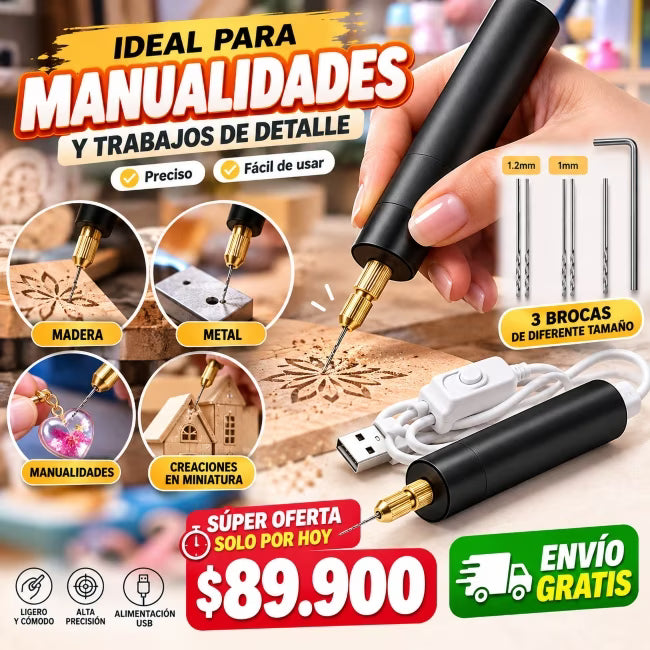 Minitaladro Eléctrico USB para Joyería y Manualidades.