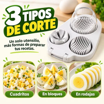 Cortador de Huevos Multifuncional 3 en 1 – Cortes Perfectos en Segundos