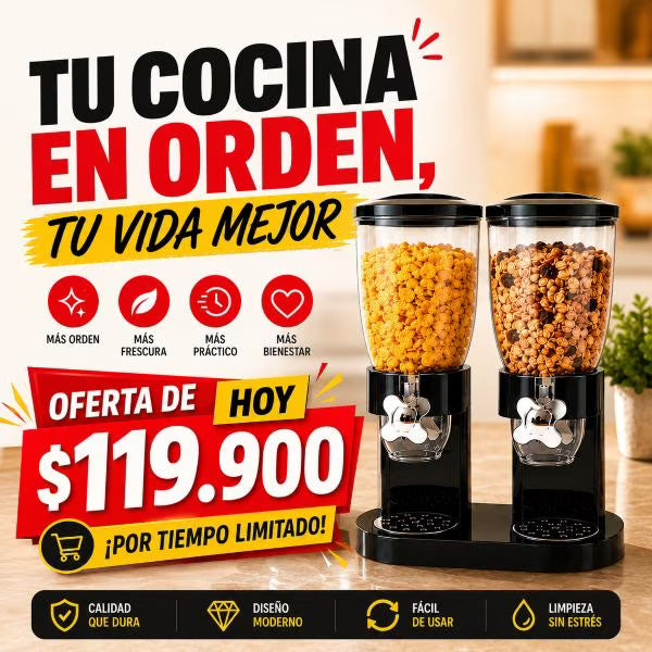 Dispensador de cereales doble! Tu cocina como de pelicula
