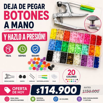 Kit para botones a presión 360 piezas