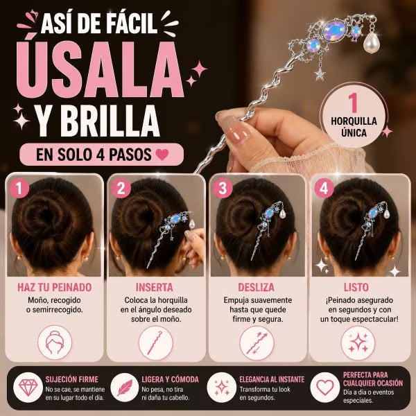 AURORALUXE Set x4 horquillas japonesas Surtidas