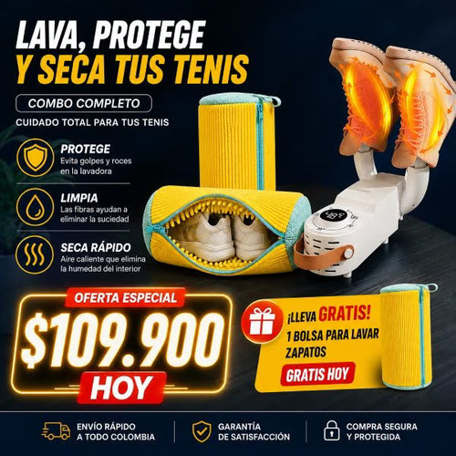 Kit de aseo para zapatos-Secador+bolsa para lavar en lavadora