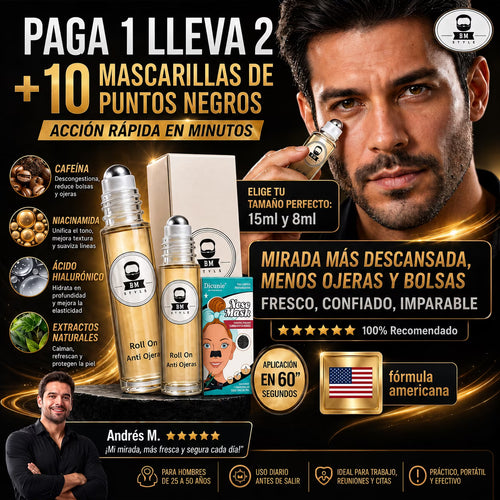 ROLL ON PARA HOMBRES 2X1+ MASCARILLAS