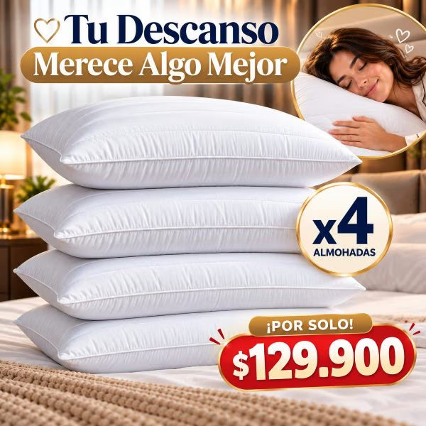 Almohadas Hoteleras para el Hogar – Pack x4